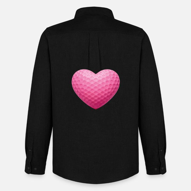 Pink Heart Golfball-Textur - Männer Oxford Hemd von Stanley/Stella - Schwarz