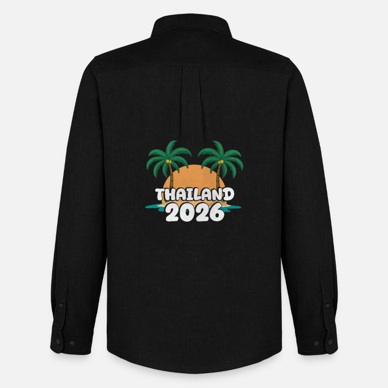 Thailand 2026 - Männer Oxford Hemd von Stanley/Stella - Schwarz