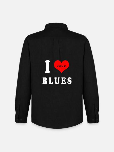 J'adore le blues - Chemise Oxford homme Stanley/Stella - noir