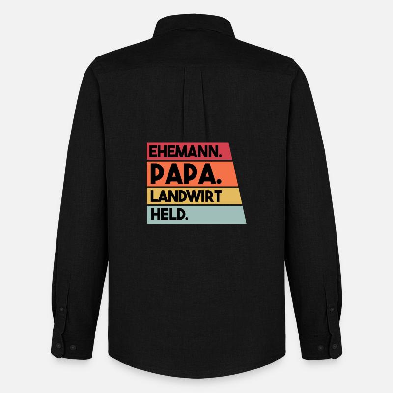 Ehemann Papa Landwirt Held - Männer Oxford Hemd von Stanley/Stella - Schwarz