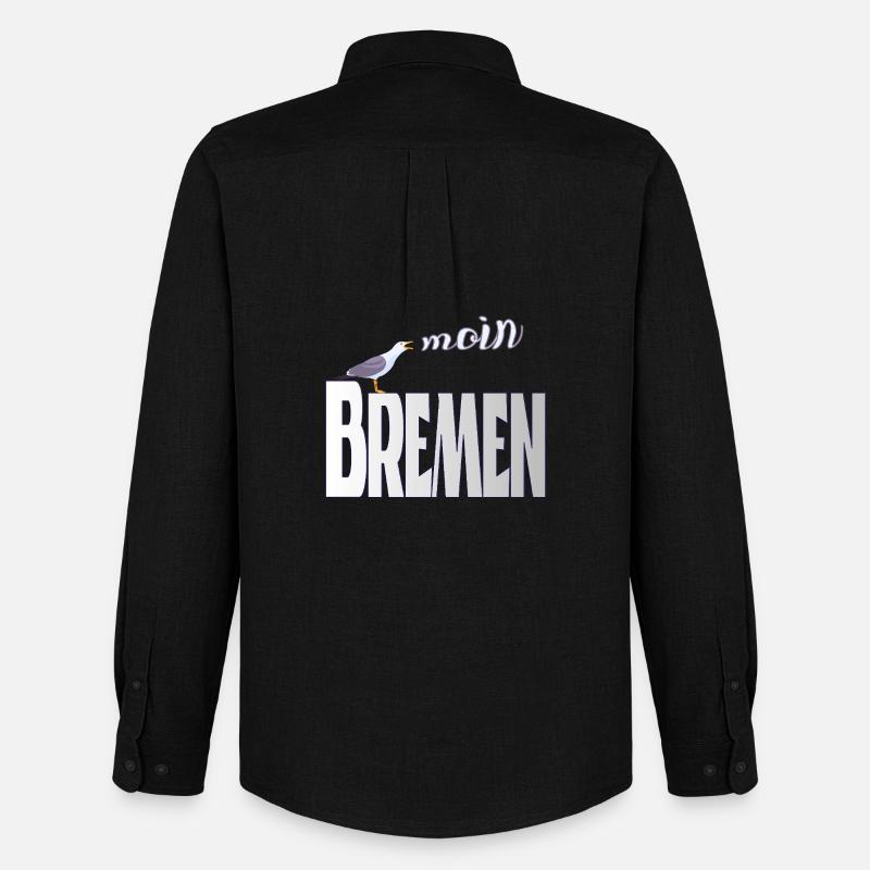 Bremen Möwe & Moin Design - Männer Oxford Hemd von Stanley/Stella - Schwarz
