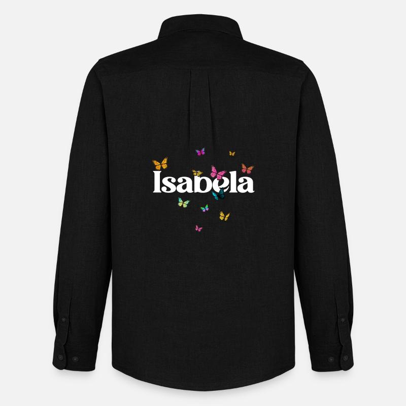 Schöner Mädchenname mit Schmetterlingen ISABELA - Männer Oxford Hemd von Stanley/Stella - Schwarz