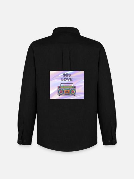90s Love Boombox - Men's Oxford Shirt by Stanley/Stella - black