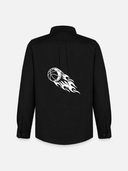 Basketball Fire - Men's Oxford Shirt by Stanley/Stella - black