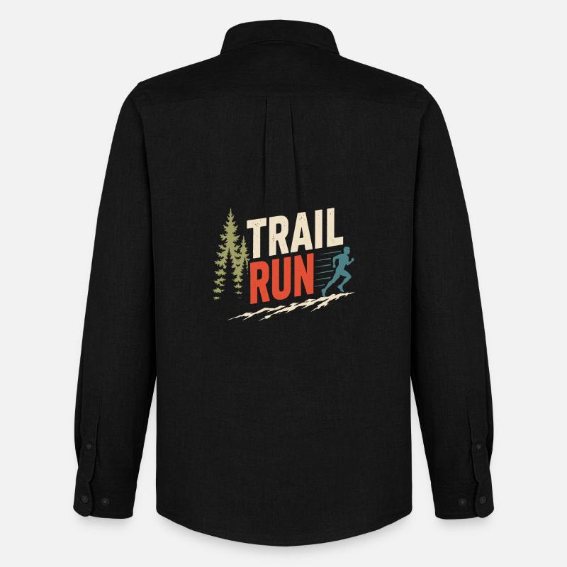 Trail Run - Männer Oxford Hemd von Stanley/Stella - Schwarz