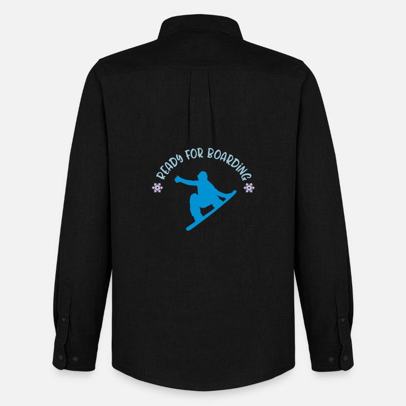 Snowboard - Männer Oxford Hemd von Stanley/Stella - Schwarz