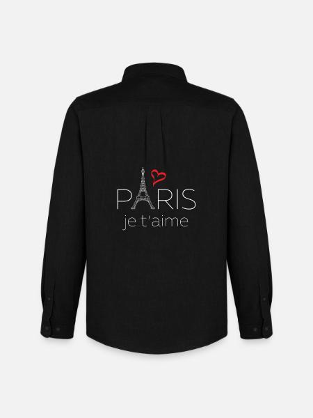 Paris Je T'aime - Men's Oxford Shirt by Stanley/Stella - black