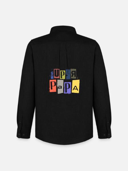 SUPER PAPA anonymous raven spy lettering - Men's Oxford Shirt by Stanley/Stella - black