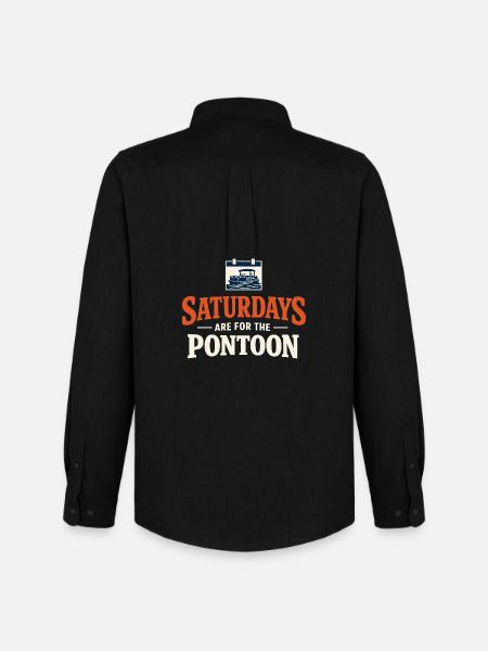 Pontoon Party Pontoon Crew Pontoon Boat - Men's Oxford Shirt by Stanley/Stella - black