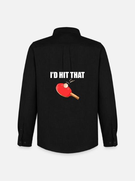 I'd hit that table tennis player - Men's Oxford Shirt by Stanley/Stella - black