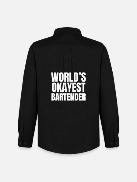 World's Okayest Bartender - Funny Mixology - Men's Oxford Shirt by Stanley/Stella - black