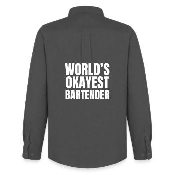 Barman le plus correct du monde - Mixologie drôle - Chemise Oxford homme Stanley/Stella - charbon - Dos - AI Model Male 185 dark (185cm)