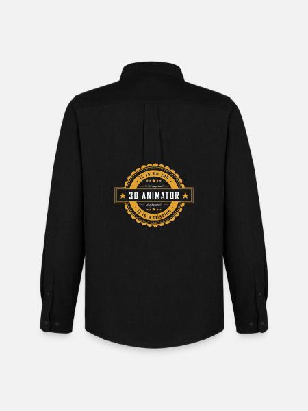3D Animator - Job Title & Design - Men's Oxford Shirt by Stanley/Stella - black