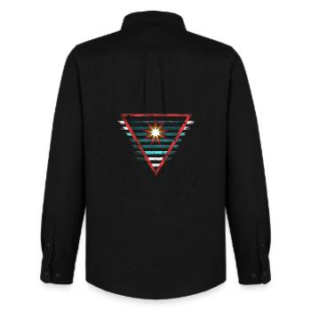 Superheld Emblem - Scifi - Männer Oxford Hemd von Stanley/Stella - Schwarz - Hinten - AI Model Male 185 dark (185cm)