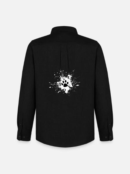 Pawprint Spritz Muster - Männer Oxford Hemd von Stanley/Stella - Schwarz