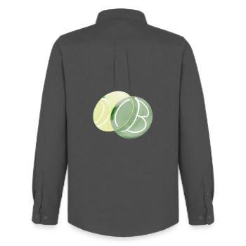 The Green Dot - Männer Oxford Hemd von Stanley/Stella - Anthrazit - Hinten - AI Model Male 185 dark (185cm)