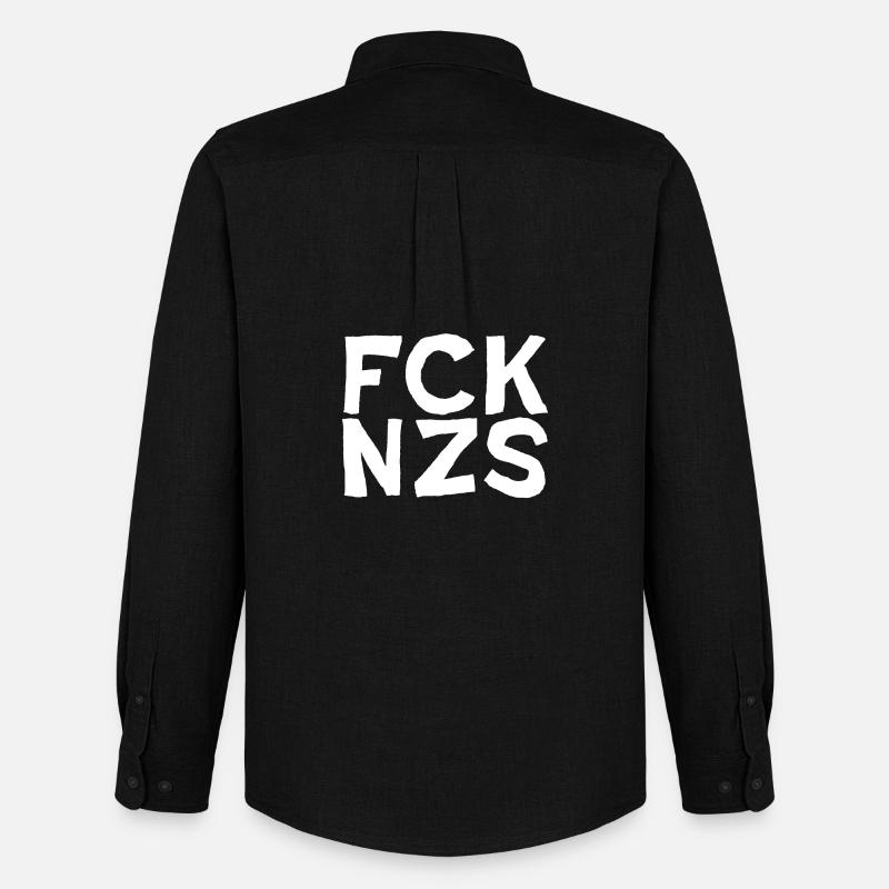 FCK NZS Antifa Text Design FCKNZS - Männer Oxford Hemd von Stanley/Stella - Schwarz