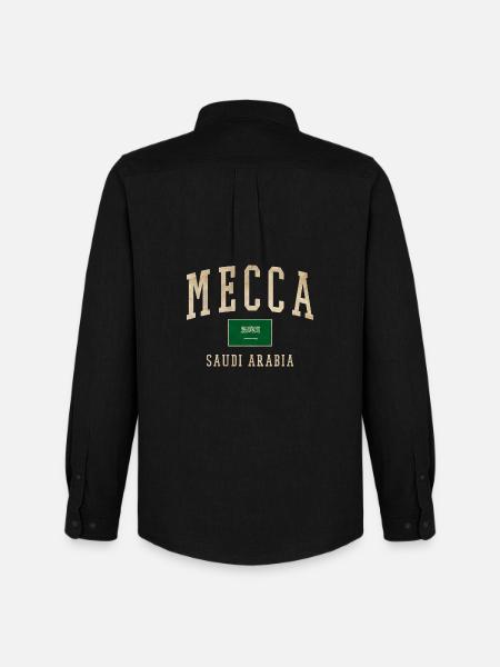 Mecca Saudisches Retro-Emblem - Männer Oxford Hemd von Stanley/Stella - Schwarz