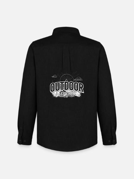 Outdoor Explorer Emblem - Men's Oxford Shirt by Stanley/Stella - black