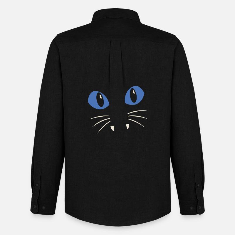 Blauäugige Katze - Männer Oxford Hemd von Stanley/Stella - Schwarz
