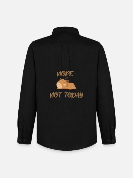 Nope not today capybara - Men's Oxford Shirt by Stanley/Stella - black