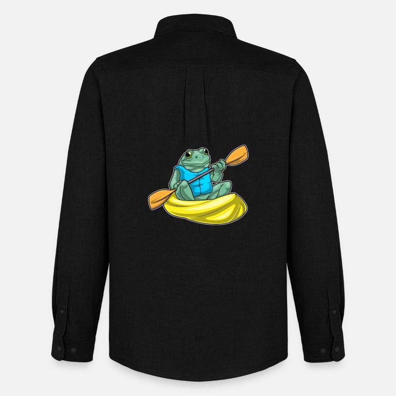 Frosch Kayak Paddel - Männer Oxford Hemd von Stanley/Stella - Schwarz