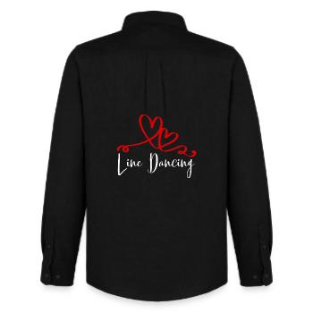 Danse en ligne Cowboy Danseuse en ligne Danse en ligne - Chemise Oxford homme Stanley/Stella - noir - Dos - AI Model Male 185 dark (185cm)