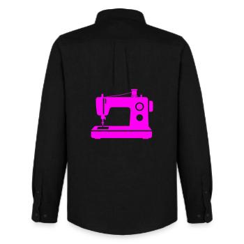 Machine à coudre rose - Chemise Oxford homme Stanley/Stella - noir - Dos - AI Model Male 185 dark (185cm)