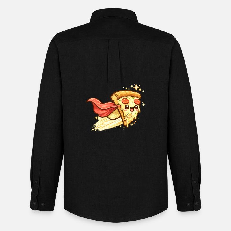 Pizzaheld mit Cape - Männer Oxford Hemd von Stanley/Stella - Schwarz