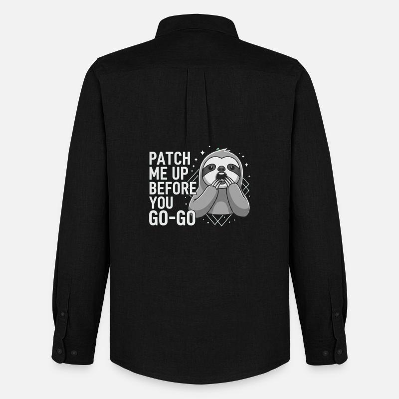 Patch Me Up Cyber Security Faultier - Männer Oxford Hemd von Stanley/Stella - Schwarz
