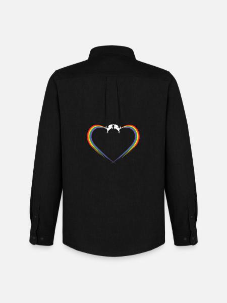 unichorn rainbow fart heart - Men's Oxford Shirt by Stanley/Stella - black