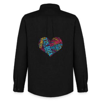 t-shirt tin bota nuage de mots coeur Émilie-Romagne - Chemise Oxford homme Stanley/Stella - noir - Dos - AI Model Male 185 dark (185cm)