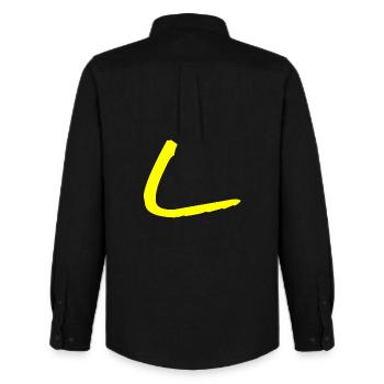 Buchstabe L - Männer Oxford Hemd von Stanley/Stella - Schwarz - Hinten - AI Model Male 185 dark (185cm)