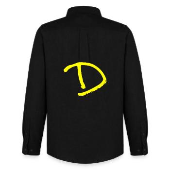Buchstabe D - Männer Oxford Hemd von Stanley/Stella - Schwarz - Hinten - AI Model Male 185 dark (185cm)