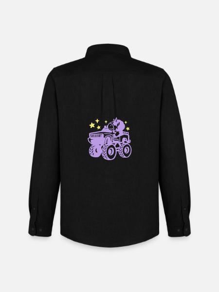 Einhorn im Monstertruck - Männer Oxford Hemd von Stanley/Stella - Schwarz