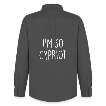 I'M SO CYPRIOT Cyprus - Men's Oxford Shirt by Stanley/Stella - anthracite - Back - AI Model Male 185 dark (185cm)