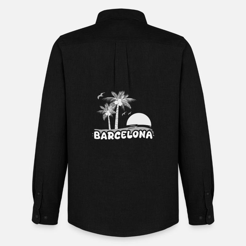 Barcelona als Strand - Männer Oxford Hemd von Stanley/Stella - Schwarz
