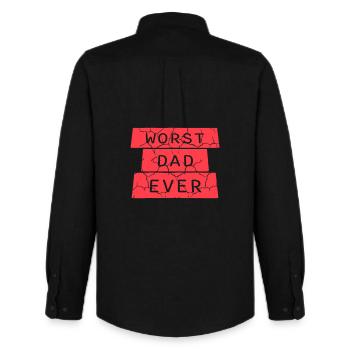 Worst Dad Ever Funny Sarcastic Father's Day Dad - Men's Oxford Shirt by Stanley/Stella - black - Back - AI Model Male 185 dark (185cm)