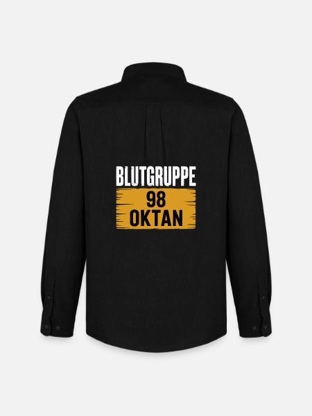 Blutgruppe 98 Oktan - Benzin Design - Männer Oxford Hemd von Stanley/Stella - Schwarz