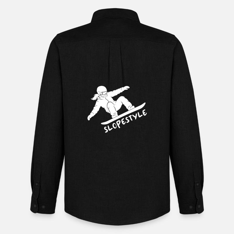 Slopestyle Snowboard Action Geschenk - Männer Oxford Hemd von Stanley/Stella - Schwarz