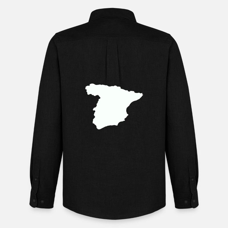 Spanienkarten Silhouettedesign - Männer Oxford Hemd von Stanley/Stella - Schwarz