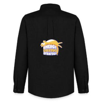 Mascotte de la stratégie d’économie d’énergie - Chemise Oxford homme Stanley/Stella - noir - Dos - AI Model Male 185 dark (185cm)