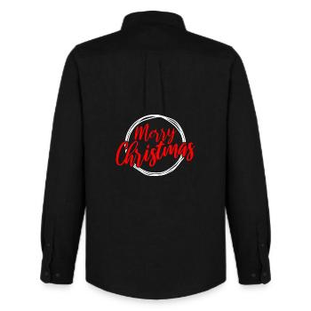 Frohe Weihnachten Script Circle - Männer Oxford Hemd von Stanley/Stella - Schwarz - Hinten - AI Model Male 185 dark (185cm)