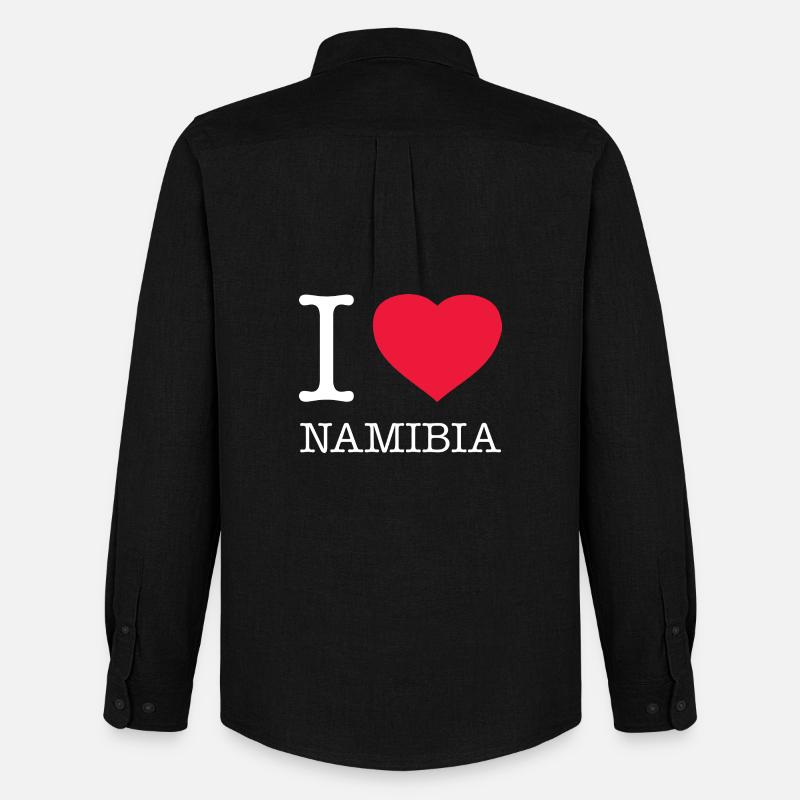 I LOVE NAMIBIA - Männer Oxford Hemd von Stanley/Stella - Schwarz