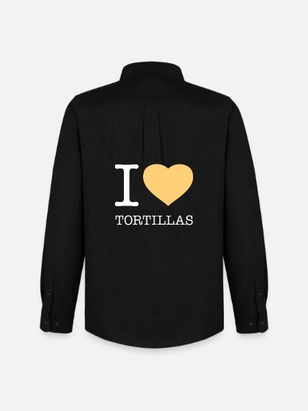 I LOVE TORTILLAS - Men's Oxford Shirt by Stanley/Stella - black