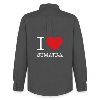 I LOVE SUMATRA - Männer Oxford Hemd von Stanley/Stella - Anthrazit - Hinten - AI Model Male 185 dark (185cm)