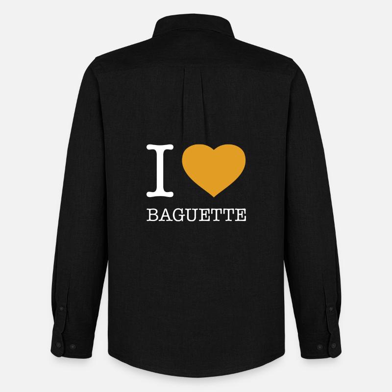 I LOVE BAGUETTE - Männer Oxford Hemd von Stanley/Stella - Schwarz