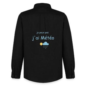 Je peux pas j'ai Météo - Chemise Oxford homme Stanley/Stella - noir - Dos - AI Model Male 185 dark (185cm)
