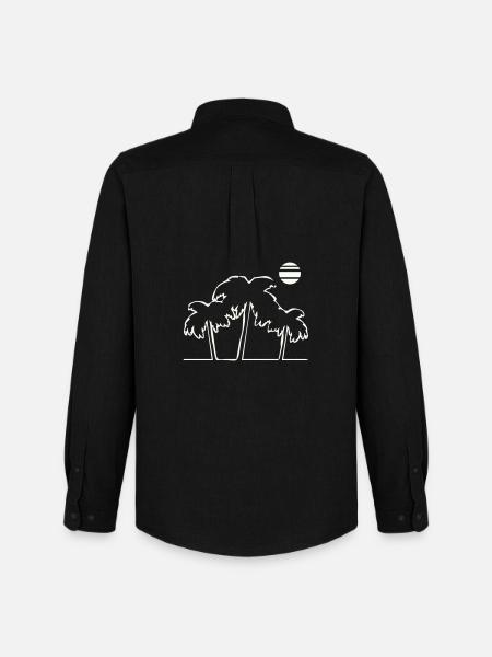 Tropical palm trees in sunset - Men's Oxford Shirt by Stanley/Stella - black