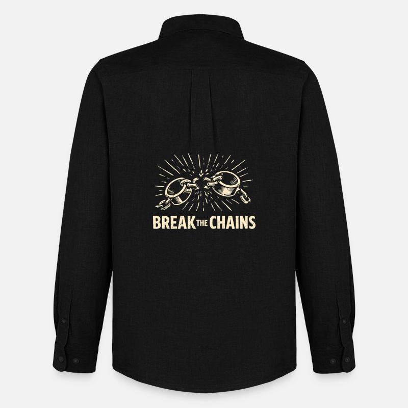 Break The Chains Motivation - Männer Oxford Hemd von Stanley/Stella - Schwarz